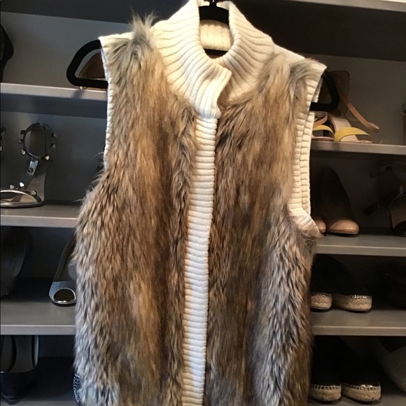 Michael Kors Faux Fur Sweater Vest - Picture 2 of 6